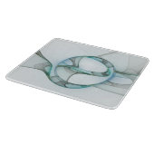 Modern Abstract Fractal Art Blue Turquoise Gray Snijplank (Hoek)