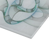 Modern Abstract Fractal Art Blue Turquoise Gray Snijplank (Hoek)