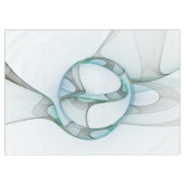 Modern Abstract Fractal Art Blue Turquoise Gray Tafelkleed (Voorkant (Horizontaal))