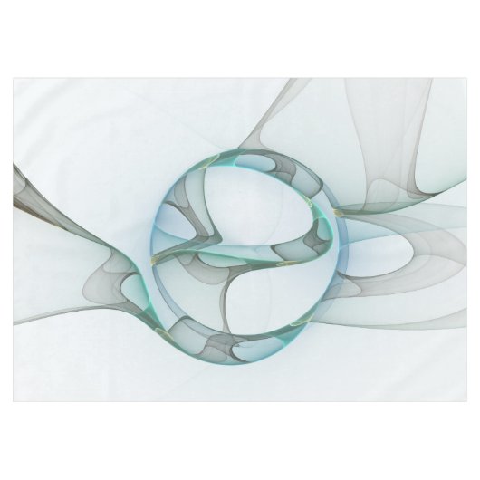 Modern Abstract Fractal Art Blue Turquoise Gray Tafelkleed (Voorkant (Horizontaal))
