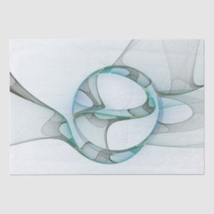 Modern Abstract Fractal Art Blue Turquoise Gray Tissuepapier