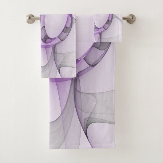 Modern Abstract Fractal Art Lavender Gray (En situation)
