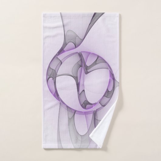 Modern Abstract Fractal Art Lavender Gray (Serviette à main)