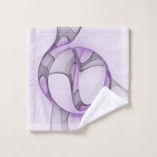 Modern Abstract Fractal Art Lavender Gray (Gant de toilette)