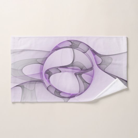 Modern Abstract Fractal Art Lavender Gray (Serviette à main)