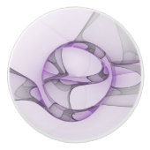 Modern Abstract fractal Art Lavender Gray Keramische Knop (Voorkant)