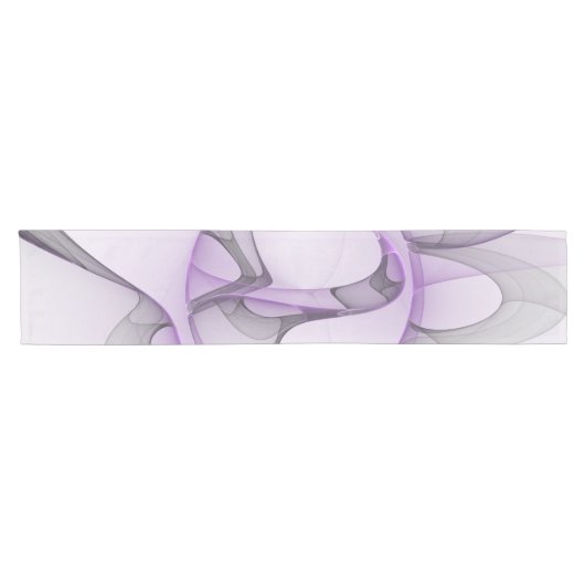 Modern Abstract fractal Art Lavender Gray Korte Tafelloper (Horizontaal)