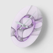 Modern Abstract fractal Art Lavender Gray Ronde Klok (Hoek)