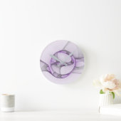 Modern Abstract fractal Art Lavender Gray Ronde Klok (Huis)