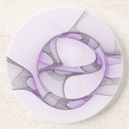 Modern Abstract fractal Art Lavender Gray Zandsteen Onderzetter (Voorkant)