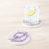 Modern Abstract fractal Art Lavender Gray Zandsteen Onderzetter (Zijkant)