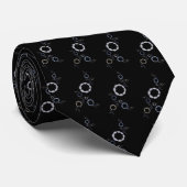 Modern Abstract Fractal Pattern Black Background Stropdas (Opgerold)