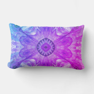 Modern Abstract Fractal roze en blauw ontwerp Kussen