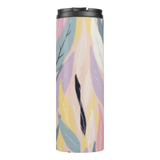 Modern Abstract Gebladerte Thermosbeker (Achterkant)