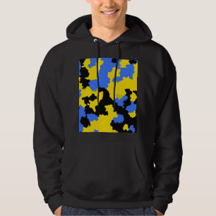 Modern Abstract geel blauw zwart patroonontwerp Hoodie