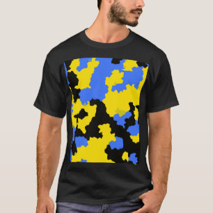 Modern Abstract geel blauw zwart patroonontwerp T-shirt