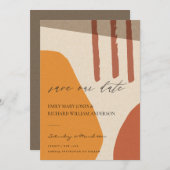 MODERN ABSTRACT GEEL RUST KRAFT ARTISTIC ART SAVE THE DATE (Voorkant / Achterkant)