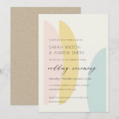 MODERN ABSTRACT GEEL WISSELKOOL, WEDDING AQUA BEDANKKAART (Voorkant / Achterkant)