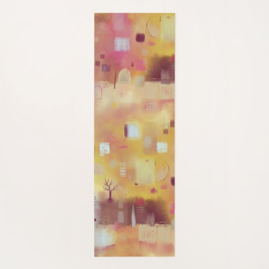 Modern Abstract geel Yogamat (Achterkant)