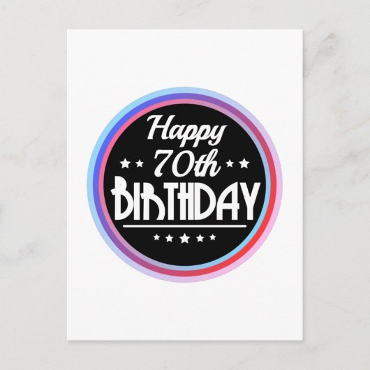 Modern Abstract Gefeliciteerd 70e Verjaardag Briefkaart (Voorkant)