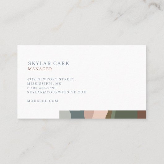 Modern Abstract gelaagd zandterrariumontwerp Visitekaartje (Achterkant)