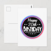 Modern Abstract Gelukkige 70ste Verjaardag Briefkaart (Voorkant / Achterkant)