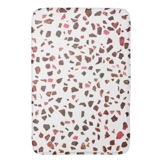 Modern Abstract gemarmerd roze Terracotta Terrazzo Badmat (Voorkant Verticaal)