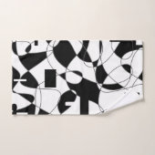 Modern abstract Geometric black and white king (Serviette à main)