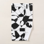 Modern abstract Geometric black and white king Bad Handdoek (Handdoek)
