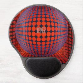 Modern Abstract Geometric Black Red Blue Pattern Gel Muismat