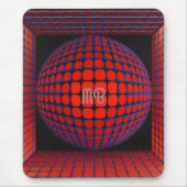 Modern Abstract Geometric Black Red Blue Pattern Muismat (Voorkant)