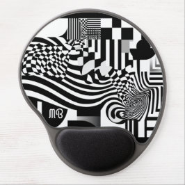 Modern Abstract Geometric Black White Pattern Gel Muismat