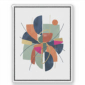 Modern Abstract Geometric Custom-Cut Vinyl Sticker (Devant)
