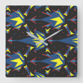 Modern abstract geometric digital pattern 57 vierkante klok (Voorkant)