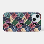 Modern abstract geometric digital pattern 59 iPhone 15 hoesje (Achterkant horizontaal)