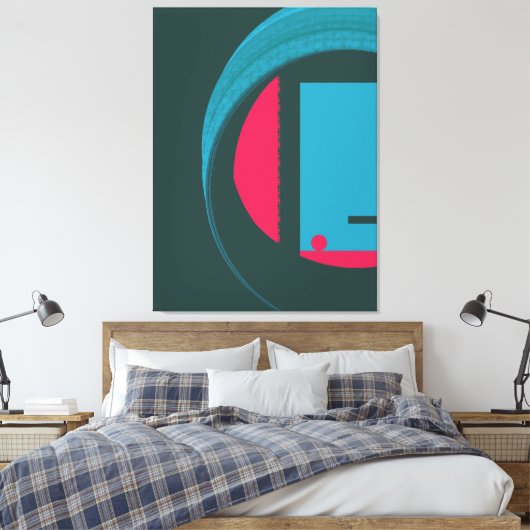 Modern Abstract Geometric Echo  Canvas Afdruk (Insitu (Slaapkamer))