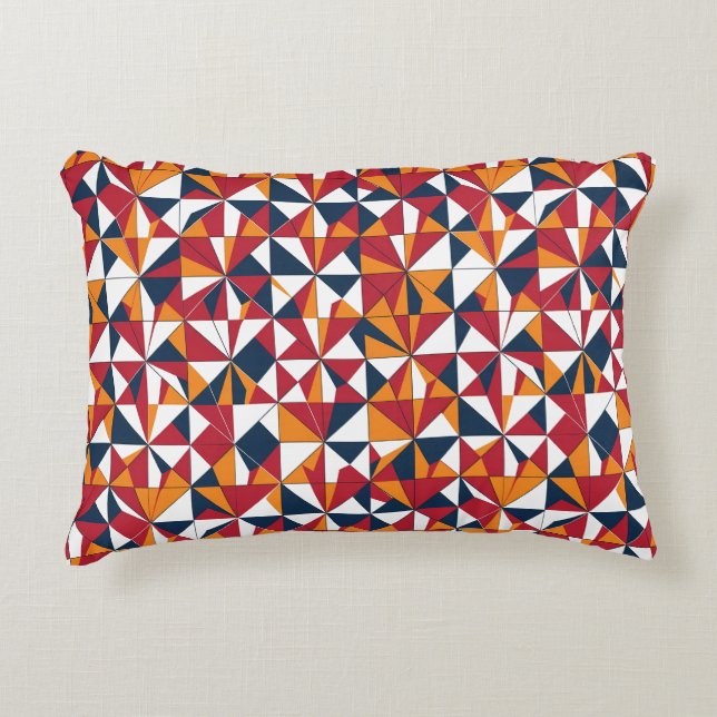 Modern Abstract Geometric Leaves Pattern Accent Kussen (Voorkant)