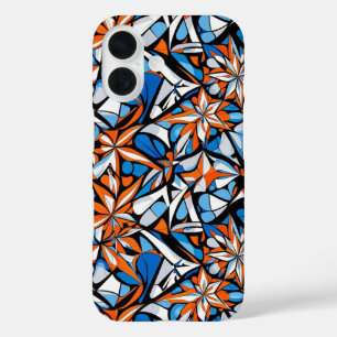 Modern abstract geometrisch digitaal patroon 50 iPhone 16 hoesje