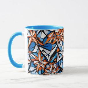 Modern abstract geometrisch digitaal patroon 50 mok