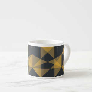 Modern, abstract, geometrisch driehoekpatroon in d espresso kop