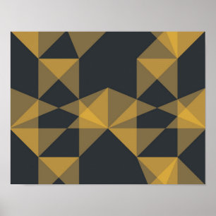 Modern, abstract, geometrisch driehoekpatroon in d poster