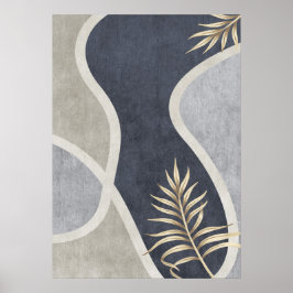 Modern Abstract Geometrisch Leaf Wall Art Poster