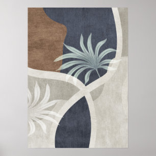 Modern Abstract Geometrisch Leaf Wall Art Poster