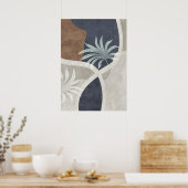 Modern Abstract Geometrisch Leaf Wall Art Poster (Keuken)