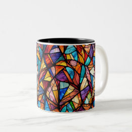 Modern abstract geometrisch patroon 26 - Koffie Mo Tweekleurige Koffiemok