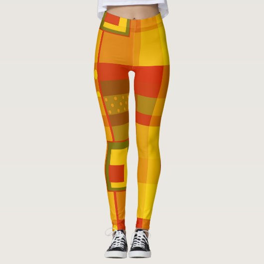 Modern Abstract geometrisch patroonontwerp Leggings (Voorkant)