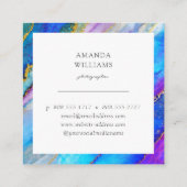 Modern Abstract geschilderd patroonvierkant Vierkante Visitekaartje (Achterkant)