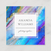 Modern Abstract geschilderd patroonvierkant Vierkante Visitekaartje (Voorkant)