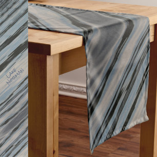 Modern Abstract gestreepte meerwater Medium Tafelloper