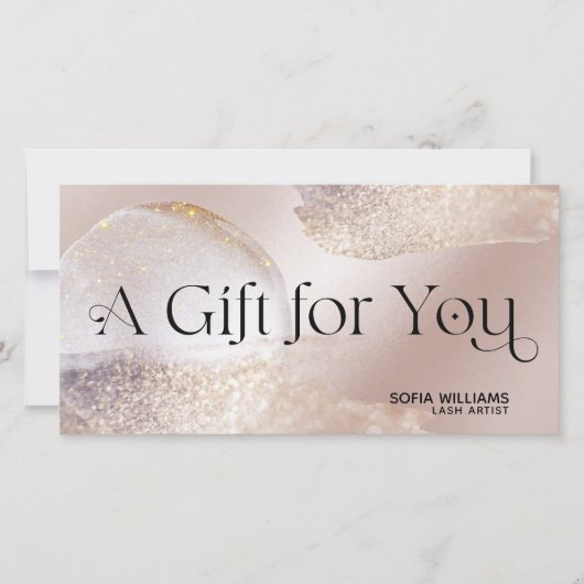 Modern Abstract Glitter Certificaat Cadeau Kaart (Voorkant)